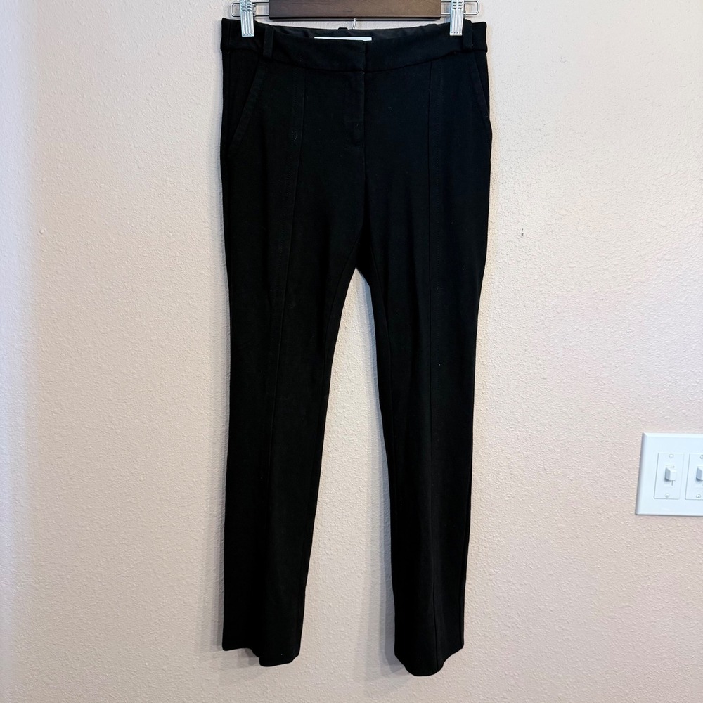 Diane von Furstenberg Black Carissa Knit Ponte Trousers Seam Detail Pants Size 0